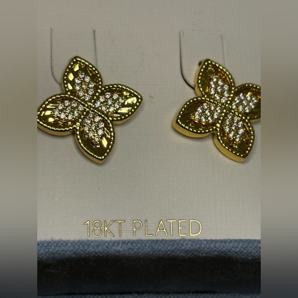 Gold and Silver Flower Earrings